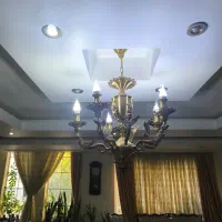 لوستر ۵ شاخه برنزی  (طرح فرشته)|لوستر و چراغ آویز|خرم‌آباد, |دیوار