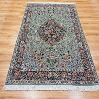 قالیچه ۳.۵متری دستباف کرمان زمینه سبز