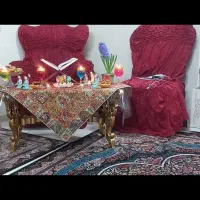 رو مبلی زرشکی استیل ۹ نفره