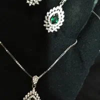 نیم ست نقره اصل آبکاری طلا سفید|جواهرات|اصفهان, شیخ طوسی|دیوار