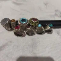 هشت عدد انگشتر نقره مردانه بفروش میرسد