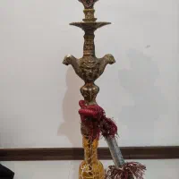 قلیان برنجی قدیمی حکاکی شده