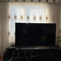 پرده یکسره  تور پارچه ترک باگلهای دانتل دوزی عرض۳