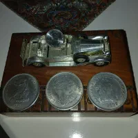 سکه یادبود دلار آمریکا مدال زیبا کلکسیون جعبه چوبی