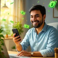 کار فروش با گوشی