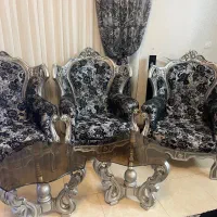 مبل ۹ نفره استیل بهمراه ۶ نفره نهار خوری|مبلمان خانگی و میز عسلی|بروجرد, |دیوار