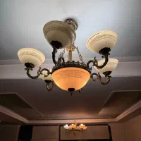 لوستر برنزی و چوبی دست دوم پنج فقره