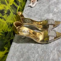 کفش مجلسی طلقی شیشه ای طلایی نقره ای نگین دار|کیف، کفش، کمربند|شهریار, شهریار|دیوار
