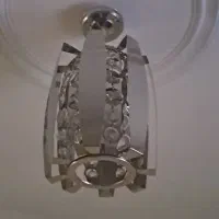 لوستر برنجی سقفی کریستال استیل