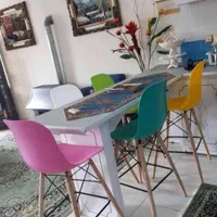 صندلی فایبرگلاس پایه بلند چوبی اپن کانتر پیشخوان|صندلی و نیمکت|اصفهان, رهنان|دیوار