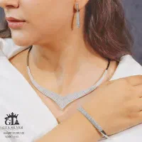 سروس های نقره جواهری عیار۹۲۵ روکش طلا سفید