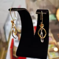 گوشواره اپل دو رنگ بدون اجرت ومالیات فقط با ۷ درصد|جواهرات|رشت, فلسطین|دیوار