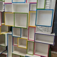 قفسه چوبی و دکور|کتابخانه، شلف، قفسه‌های دیواری|خمینی‌شهر, |دیوار