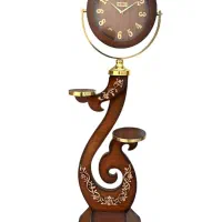 ساعت ایستاده فندقی گل شسته