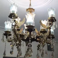 لوستر بزنجی طرح فرشته ۸ شاخه ۱۲ شعله