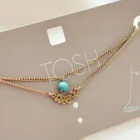 پابند زنجیری تکی دو ردیفه مدل طلایی کیوت