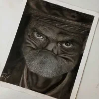 نقاشی سیاه قلم|تابلو، نقاشی، عکس|نیشابور, کوی یغما|دیوار