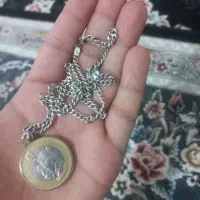 زنجیر و پلاک نقره معاوضه هم دارم با ۱۵ کیلو سکه