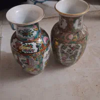 ی جفت گلدون مرغی