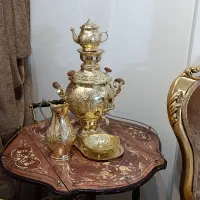 سماور طلایی   سماور ذغالی.  سماور