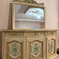 آینه کنسول چوب اصل منبت کاری شده