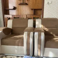 مبل ۷ نفره کرم قهوه ای