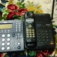 دو دستگاه تلفن ببیسیم و ثابت پانوسونیک