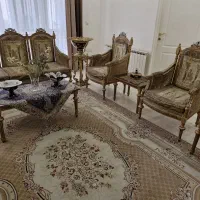 مبلمان استیل مدل کاجی ۷ نفره با ناهارخوری ۸ نفره