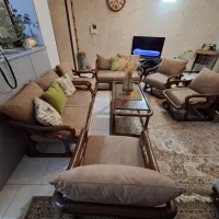 یک دست کامل ۸ نفره مبل راحتی چوبی