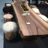 میز نهار خوری اسلب چوب طبیعی روستیک