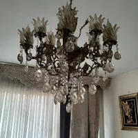 لوستر برنزی 12شاخه|لوستر و چراغ آویز|تهران, دبستان|دیوار