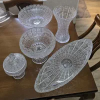 سرویس ۵ تکه کریستال چک بوهمیا طرح خورشیدی تراش دست