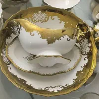 سرویس چینی غذاخوری کایزر آلمان طلاکوب شیک