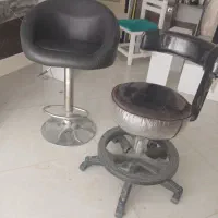 صندلی رویه چرم پایه فلزی