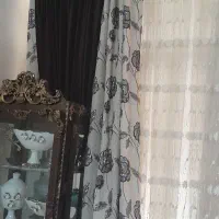 پرده ابریشم ۴لایه ۲عدد ۳در۳نیم|پرده، رانر، رومیزی|آزادشهر, |دیوار