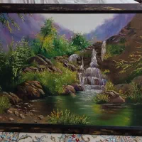 تابوی رنگ  و روغن  منظره بهار