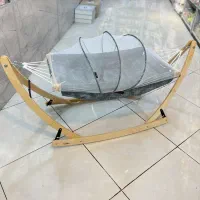 گهواره نوزاد ملورین چوبی با توری پشه‌گیر|اسباب و اثاث بچه|خمینی‌شهر, |دیوار