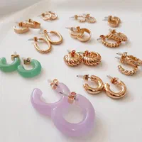 گوشواره نیم حلقهای 12 جفتی چند رنگ|بدلیجات|اراک, |دیوار