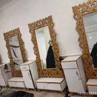 آینه و کنسول آرایشگاه و صندلی اصلاح