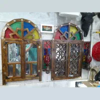 آیینه پنجره چوبی سنتی شمعدان دیوارکوب|آینه|تهران, پرستار|دیوار