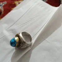 انگشتر نقره اعیاربالا35گرام سنگ فیروزه اصل نیشابور