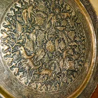 سه سینی مس غرق قلم پهلوی چوبسیگارقلم رخ واقعی