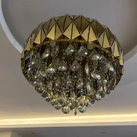 دو عدد لوستر سه بعدی طلایی سایز 55|لوستر و چراغ آویز|رشت, معلم|دیوار