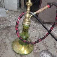 قلیان برنجی و چوبی