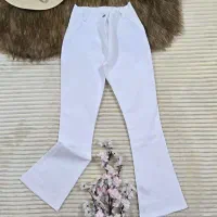 شلوار سفید دمپا کتان کش اعلا