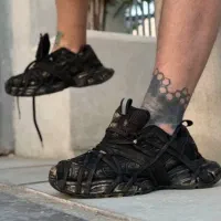 کتونی بالنسیاگا اسپایدر لژدار مشکی سفید Balenciaga