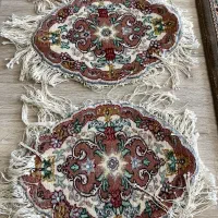 یک جفت فرش رومیزی تمام ابریشم نونو