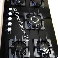 اجاق گاز رومیزی توکار چدن مربع سنگین ۵شعله شیشه006