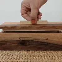 جا کارد و چنگال چوبی