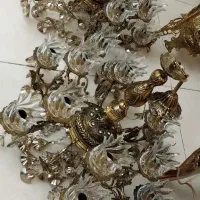 دو عدد لوستر برنزی بزرگ و درحد نو ۱۲شعله
